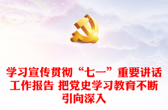 学习宣传贯彻“七一”重要讲话工作报告 把党史学习教育不断引向深入