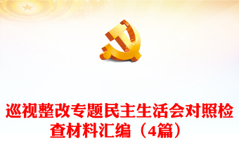 巡视整改专题民主生活会对照检查材料汇编（4篇）