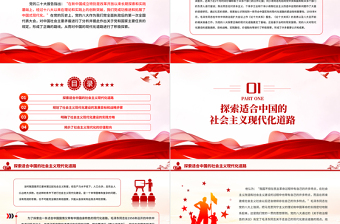 党的八大PPT大气简洁中国的现代化道路积极探索党史课件