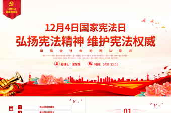12月4日国家宪法日PPT创意精美弘扬宪法精神维护宪法权威党课课件