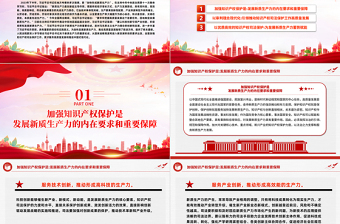 红色精美为新质生产力发展提供有力知识产权司法保护PPT党课下载