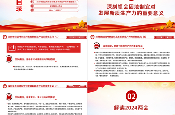 2024全国两会精神解读PPT精美大气两会专题学习课件