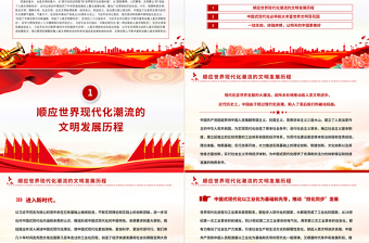 精美风不断丰富和发展人类文明新形态PPT思想教育党课课件