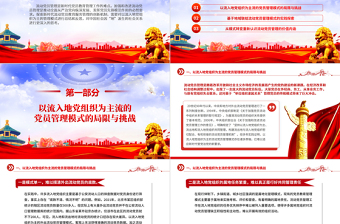 流动党员管理模式PPT大气华美加强和改进流动党员管理党课课件