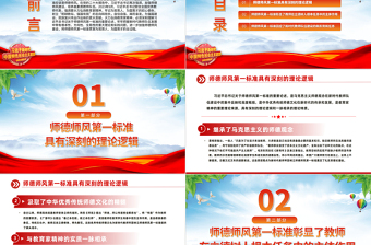 师德师风第一标准PPT大气精美加强师德师风建设培养高素质教师队伍教师党课下载