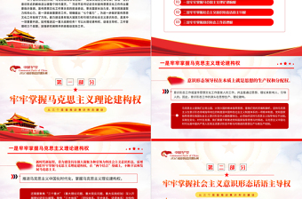 意识形态PPT红色精美从三个层面推动意识形态建设主题党课课件