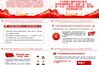第二批主题教育党课课件PPT红色精美把握总要求奋进新坐标模板