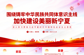 围绕铸牢中华民族共同体意识主线加快建设美丽新宁夏主题教育党课PPT课件