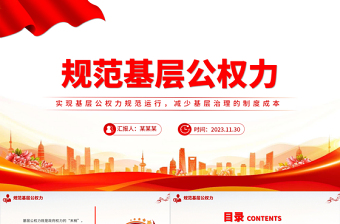 规范基层公权力PPT简洁实用实现基层公权力规范运行减少基层治理的制度成本党课