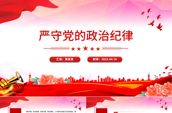 2024严守党的政治纪律PPT大气简洁党纪学习教育微党课