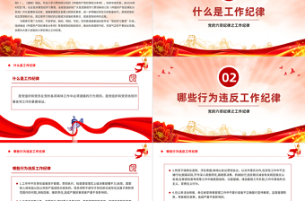 党的六大纪律之工作纪律PPT精美红色党的纪律学习党课课件