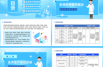 2023医保政策培训PPT简约风基本医疗保障知识科普课件模板