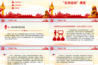 五卅运动99周年纪念日PPT党政风党史学习教育微党课