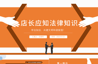 2022店长应知法律知识PPT简约卡通店长应知法律知识培训课件模板