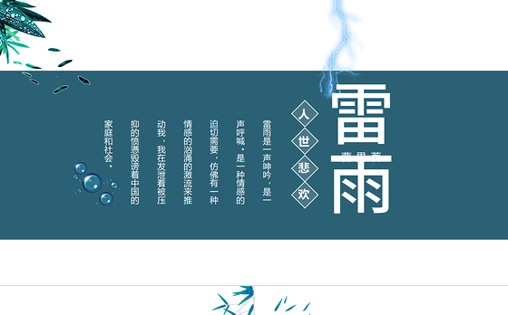 2022雷雨PPT课件语文雷雨看不尽人世悲欢部编人教版教学课件