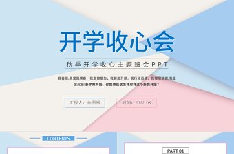 2023初三开学收心班会ppt