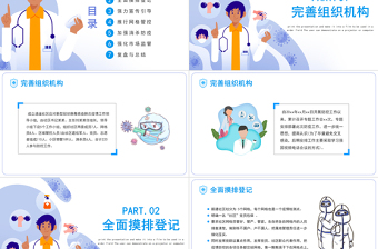 2022社区疫情防控PPT卡通风社区防疫防控工作总结课件模板