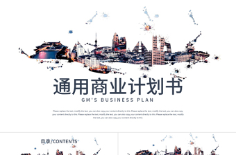 2018城市剪影通用商业计划书PPT