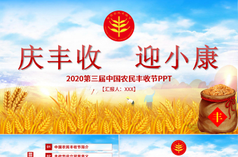 2020手绘插画风中国农民丰收节乡村振兴三农PPT