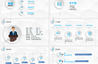 简约大方个人竞聘简历ppt简洁求职简历PPT