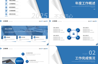 2025企业公司工作总结PPT蓝色创意工作计划汇报通用模板