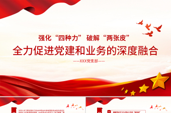 强化四种力破解两张皮全力促进党建和业务的深度融合党课PPT