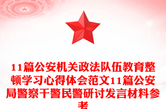 11篇公安机关政法队伍教育整顿学习心得体会范文11篇公安局警察干警民警研讨发言材料参考