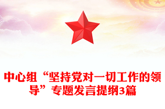 中心组“坚持党对一切工作的领导”专题发言提纲3篇