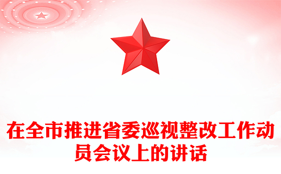在全市推进省委巡视整改工作动员会议上的讲话