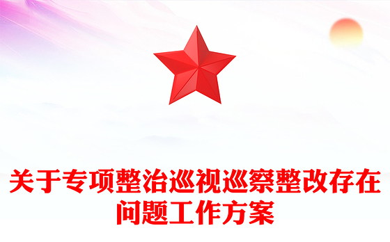 关于专项整治巡视巡察整改存在问题工作方案