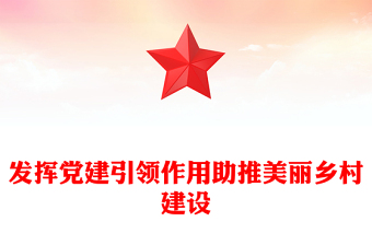发挥党建引领作用助推美丽乡村建设