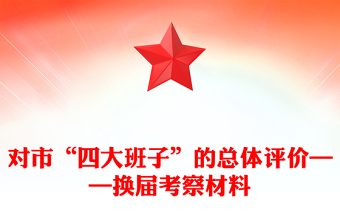 对市“四大班子”的总体评价——换届考察材料