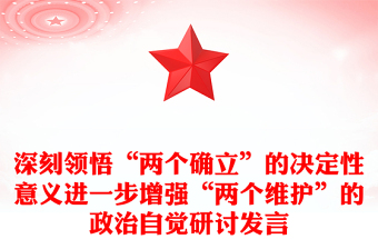 深刻领悟“两个确立”的决定性意义进一步增强“两个维护”的政治自觉研讨发言