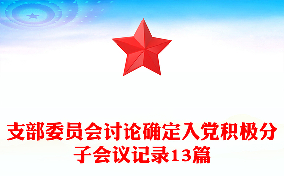 支部委员会讨论确定入党积极分子会议记录13篇