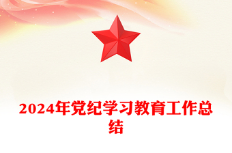 2024党纪学习教育工作总结PPT简洁风党政总结汇报模板(讲稿)