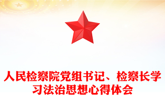 人民检察院党组书记、检察长学习法治思想心得体会