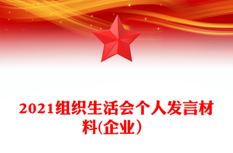 2021组织生活会个人发言材料(企业）