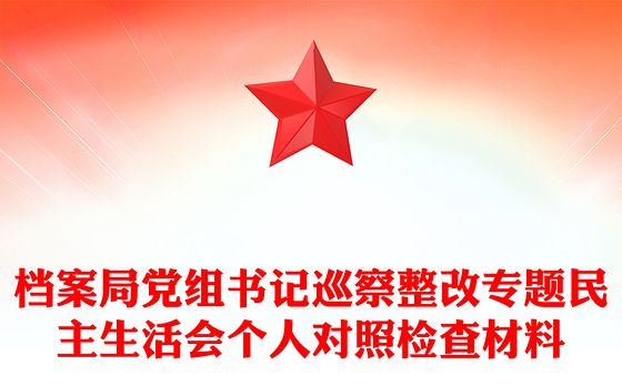 档案局党组书记巡察整改专题民主生活会个人对照检查材料