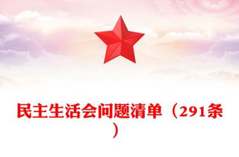 民主生活会问题清单（291条）