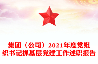 集团（公司）2021年度党组织书记抓基层党建工作述职报告
