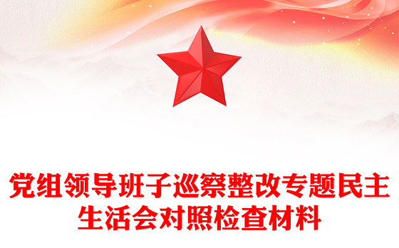 党组领导班子巡察整改专题民主生活会对照检查材料
