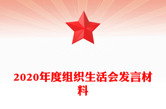 2020年度组织生活会发言材料