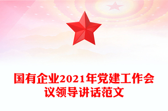 国有企业2021年党建工作会议领导讲话范文