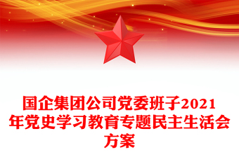 党史学习教育民主生活会