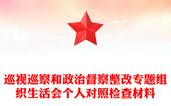 巡视巡察和政治督察整改专题组织生活会个人对照检查材料