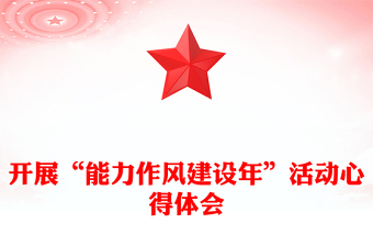 开展“能力作风建设年”活动心得体会