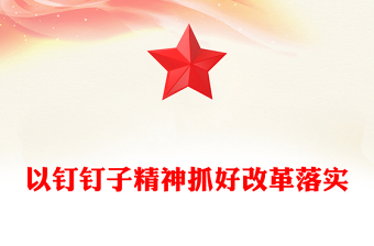 2024以钉钉子精神抓好改革落实PPT红色精美党员思想教育党课(讲稿)