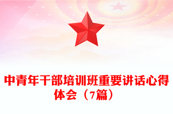 中青年干部培训班重要讲话心得体会（7篇）