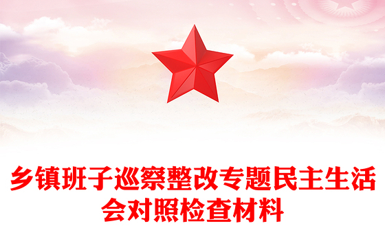 乡镇班子巡察整改专题民主生活会对照检查材料