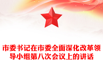 市委书记在市委全面深化改革领导小组第八次会议上的讲话